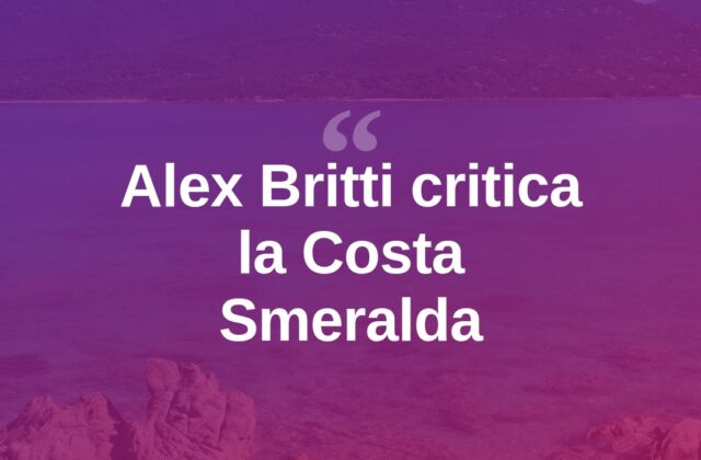Alex Britti critica la Costa Smeralda: «Non è la vera Sardegna»