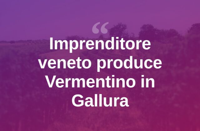 Un veneto sceglie la Gallura: nasce il suo Vermentino sapido e pieno