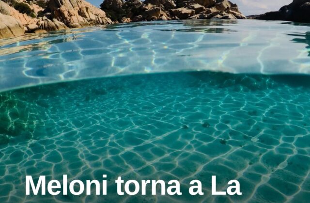 Giorgia Meloni di nuovo a La Maddalena con la figlia