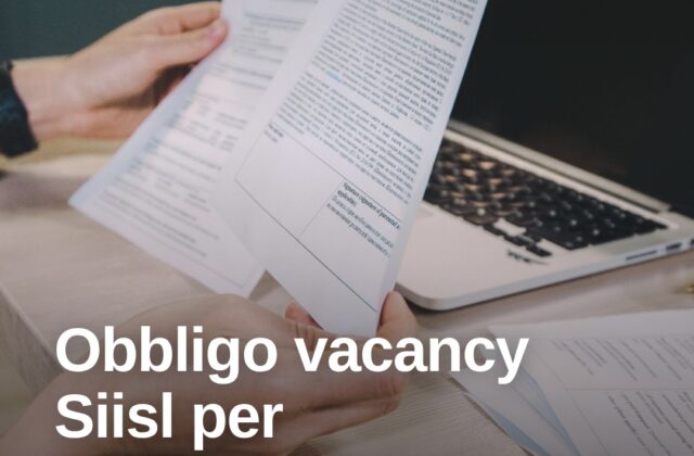 Decontribuzione, dal 1° dicembre obbligo vacancy su Siisl