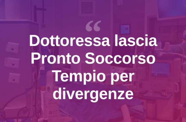 Tempio, la dottoressa Beretta lascia il Pronto Soccorso
